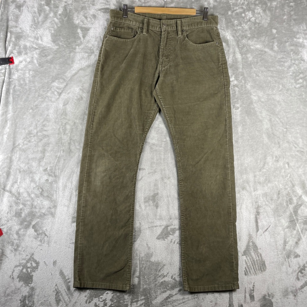 Levi's 514 Corduroy Pants Men 32x32 Olive Green Straight Leg